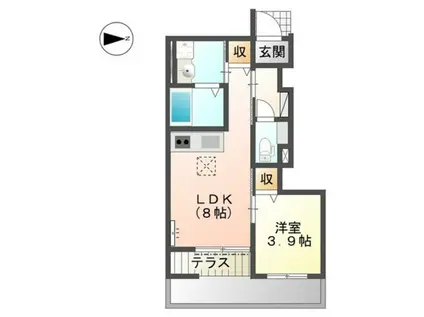 モイス・シャームⅡ(1LDK/1階)の間取り写真