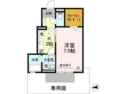 プレジデント セキエイ(1K/1階)の間取り写真