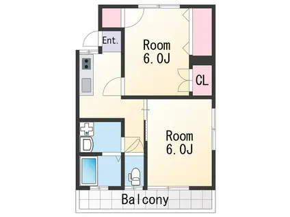 ソルトテラス(2K/3階)の間取り写真