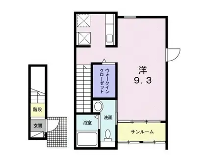 セトル・コンチェルト(ワンルーム/2階)の間取り写真