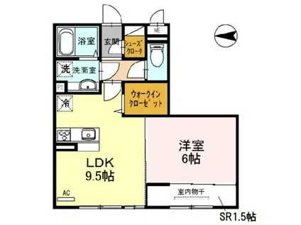 エミネンス東布経丁(1LDK/2階)の間取り写真