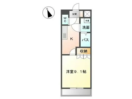 アムールミナト(1K/1階)の間取り写真