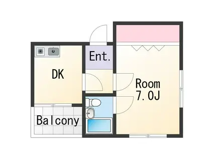 PARK SIDE MANSION(1DK/3階)の間取り写真