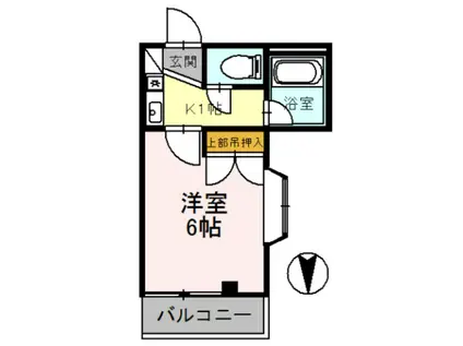 スカイビュー(1K/5階)の間取り写真