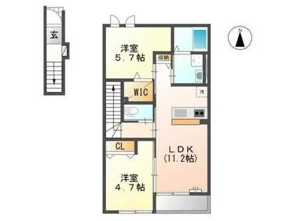 FELICE(2LDK/2階)の間取り写真