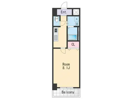 シャルマンフジ和歌山駅前(1K/2階)の間取り写真