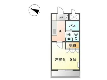 ポートM(1K/2階)の間取り写真