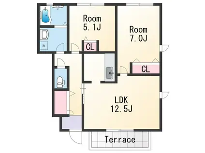 フォーナス(2LDK/1階)の間取り写真