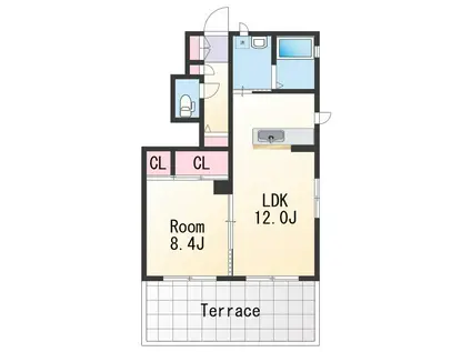 シャーメゾン和歌川(1LDK/1階)の間取り写真