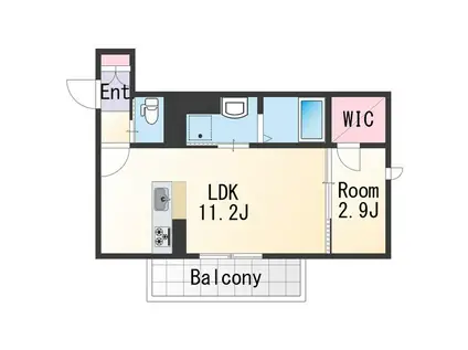 ベレオ鷺ノ森(1LDK/2階)の間取り写真