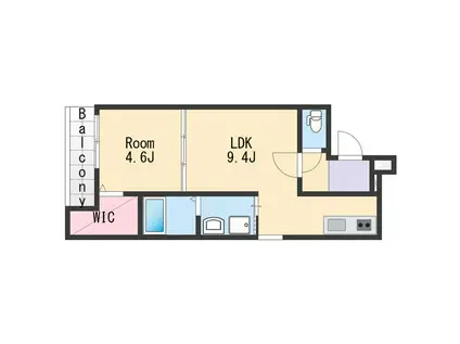 フジパレス新中通Ⅲ番館(1LDK/2階)の間取り写真