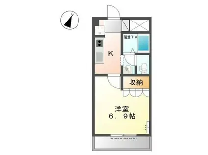 ピアチェーレ(1K/1階)の間取り写真