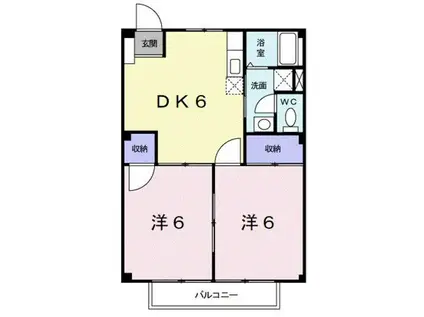 カーム和田(2DK/2階)の間取り写真