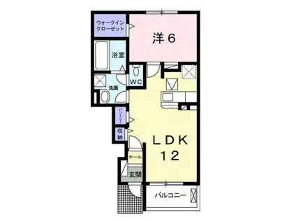 ルフナ Ⅱ(1LDK/1階)の間取り写真