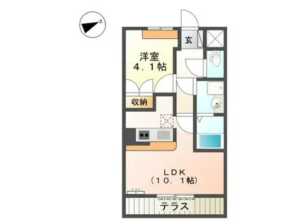 グランシャリオ(1LDK/1階)の間取り写真