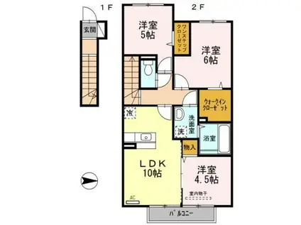 メゾン・モンテリベールⅥ(3LDK/2階)の間取り写真