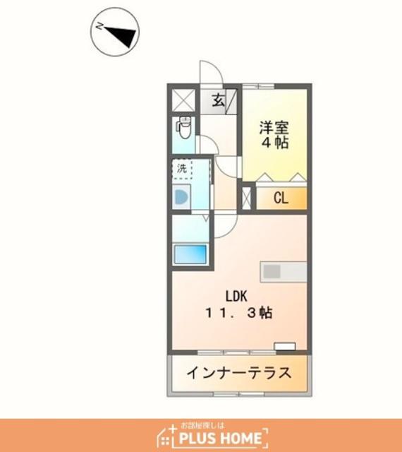 クオリティーハイム(1LDK/1階)の間取り写真
