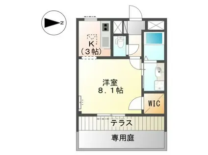 モイス・シャーム(ワンルーム/1階)の間取り写真