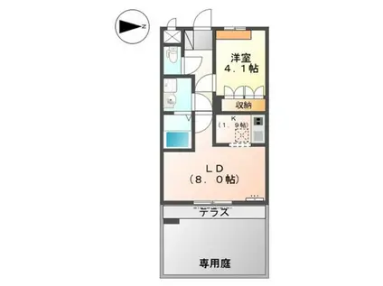 阪和線 紀伊駅 徒歩25分 2階建 築17年(1LDK/1階)の間取り写真