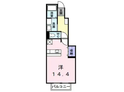 ガーデニアK・Ⅱ(ワンルーム/1階)の間取り写真