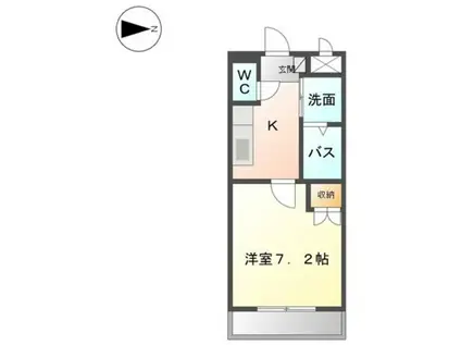 レジデンス塩屋(1K/2階)の間取り写真