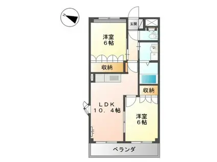 和歌山線 紀伊小倉駅 徒歩6分 2階建 築18年(2LDK/2階)の間取り写真