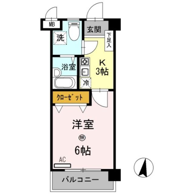 インペリアル宮前(1K/3階)の間取り写真