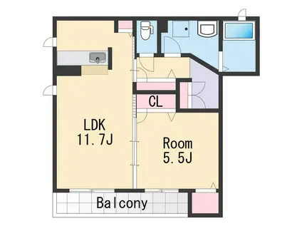 シャーメゾン砂山南(1LDK/1階)の間取り写真
