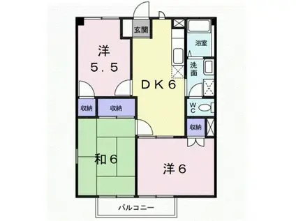 プロムナード菖蒲Ⅰ(3DK/1階)の間取り写真