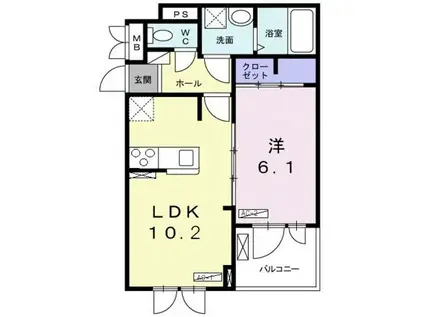 ヴィラ・コスタリカ(1LDK/2階)の間取り写真