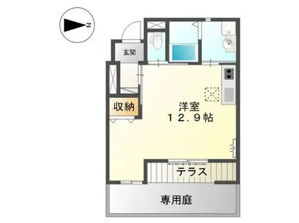 AXCIS(ワンルーム/1階)の間取り写真