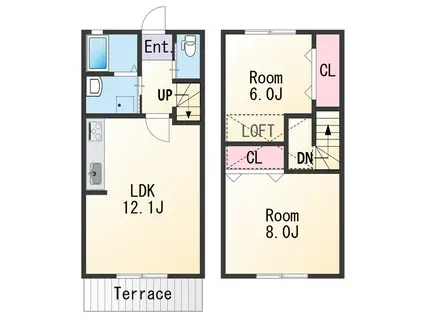 カーサミタニ(2LDK/1階)の間取り写真