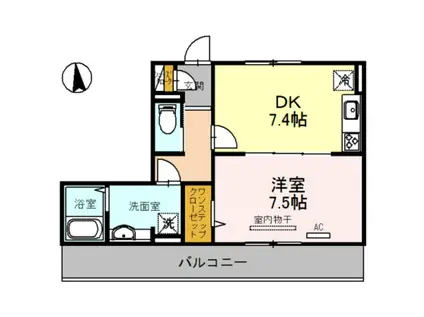 ノーブル希(1DK/1階)の間取り写真