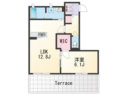 シャーメゾンふじいⅠ(1LDK/1階)の間取り写真