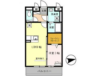 ソワサントゥヴァレ(1LDK/3階)の間取り写真