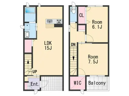 シャーメゾンロイヤルヒルズⅣ(2LDK/2階)の間取り写真