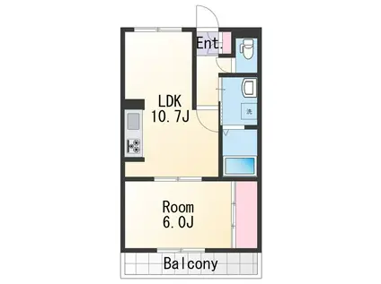 シャルマンフジ砂山(1LDK/1階)の間取り写真