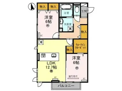 ブリエテラス(2LDK/2階)の間取り写真