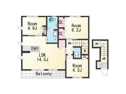 シャーメゾン陽Ⅱ(3LDK/2階)の間取り写真
