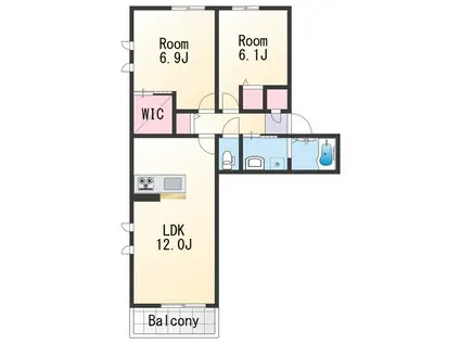 シャーメゾンBRILLIANT(2LDK/2階)の間取り写真