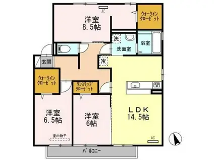 D-ROOM 西浜(3LDK/2階)の間取り写真