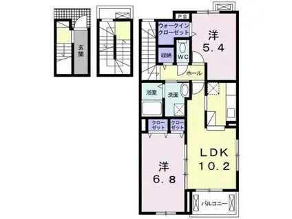 コート・ダジュールA(2LDK/3階)の間取り写真