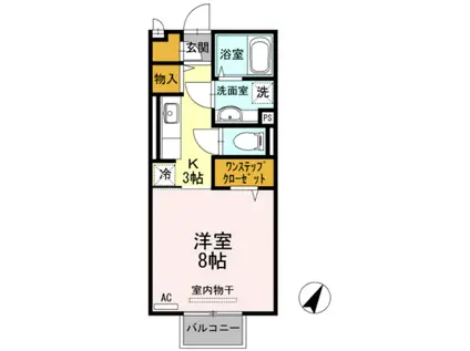 D-ROOM N.大谷(1K/1階)の間取り写真