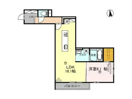D-ROOM Y(1LDK/3階)の間取り写真