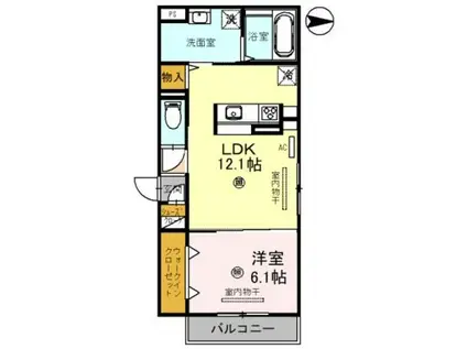 D-ROOM REPOS(1LDK/1階)の間取り写真