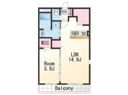 ユーミーマンション名草(1LDK/2階)の間取り写真