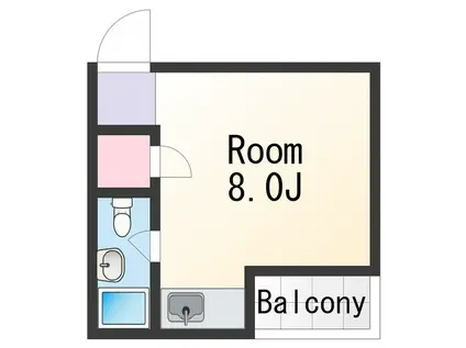 コーポホワイト南出島B棟(ワンルーム/2階)の間取り写真