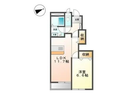 和歌山線 田井ノ瀬駅 徒歩17分 2階建 築15年(1LDK/1階)の間取り写真