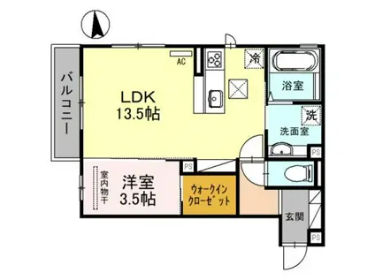 LA MAISON CHICO RICH(1LDK/2階)の間取り写真