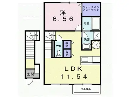 サンリットⅠ(1LDK/2階)の間取り写真